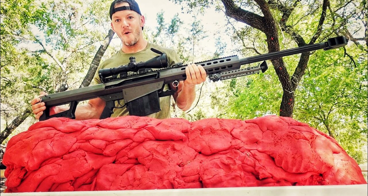 Сможет ли снайперская винтовка Barrett прострелить 130 кг пластилина