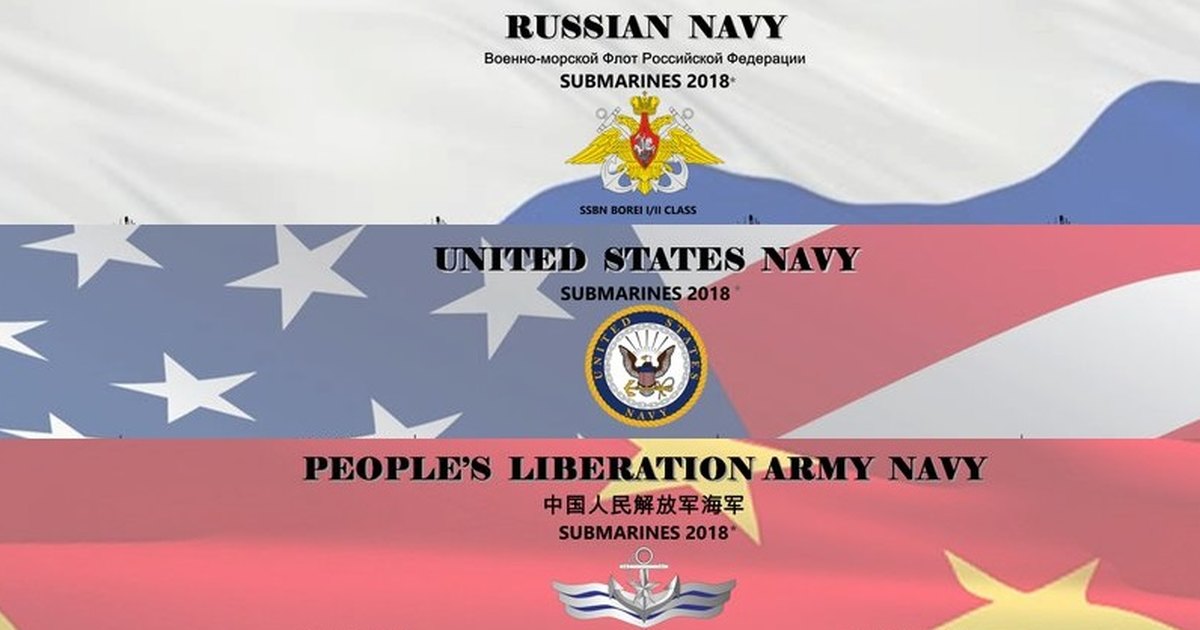 Субмарины трёх сверхдержав на одной картинке: боевые суда России, США и Китая