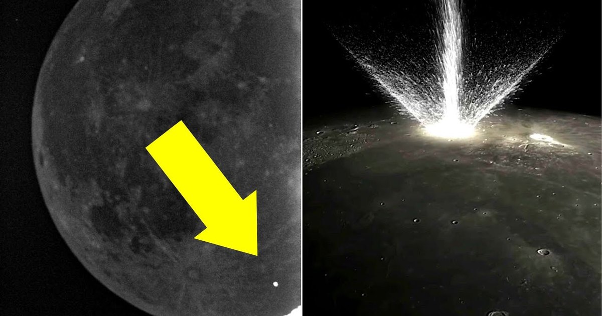 Видео: метеорит врезается в поверхность Луны, образуя кратер