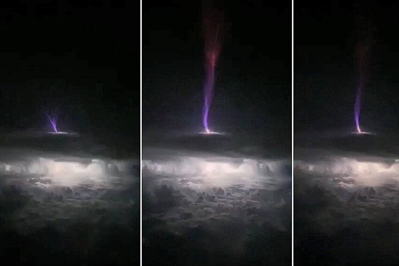 Молния бьет в космос. Гигантский грозовой разряд поднялся на высоту 80 км