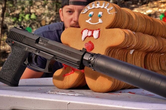 Тактический пистолет против пряничных человечеков: печеньки под огнем