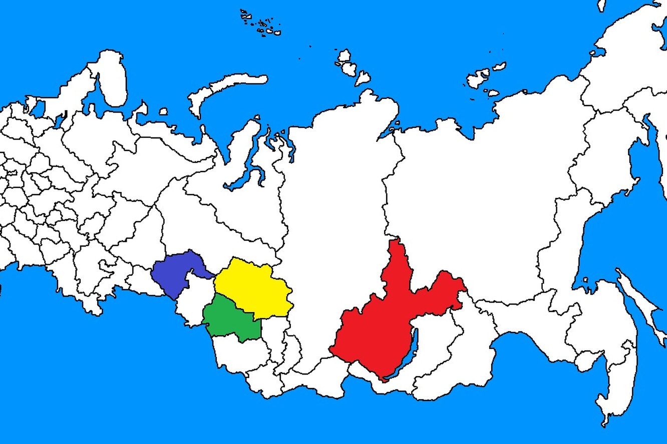 Хорошо ли вы знаете географию России? Ответьте с первой попытки, каким цветом выделен Томская область