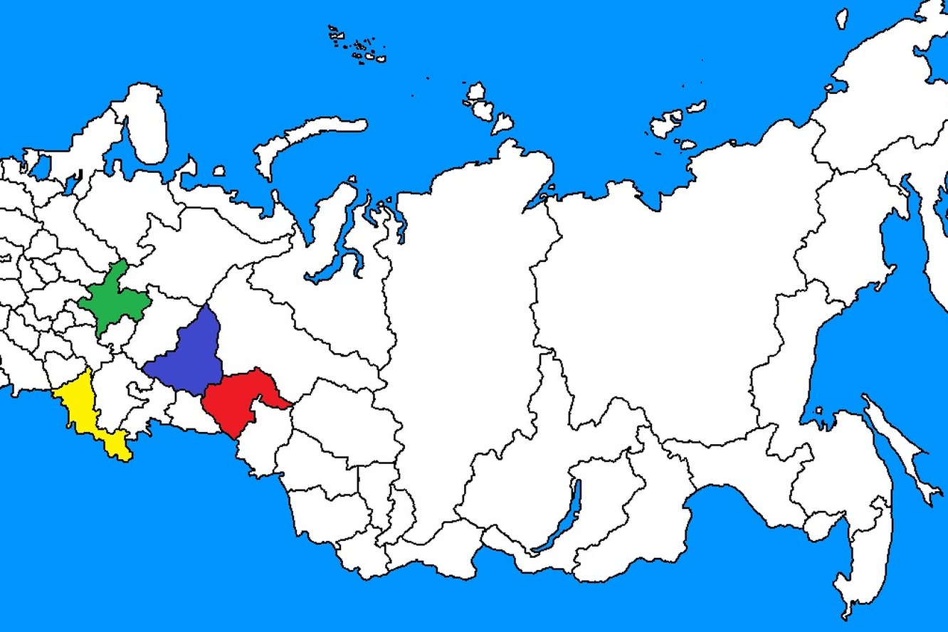 Сложный вопрос для настоящего патриота России: каким цветом на карте выделена Кировская область?